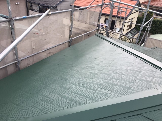 屋根 棟板金塗装・屋根塗装 施工完成