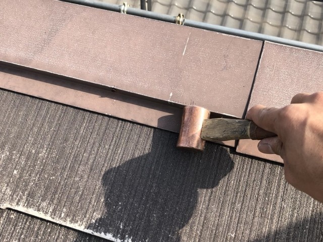 屋根 棟板金塗装
